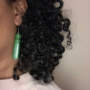 Green acrylic earrings